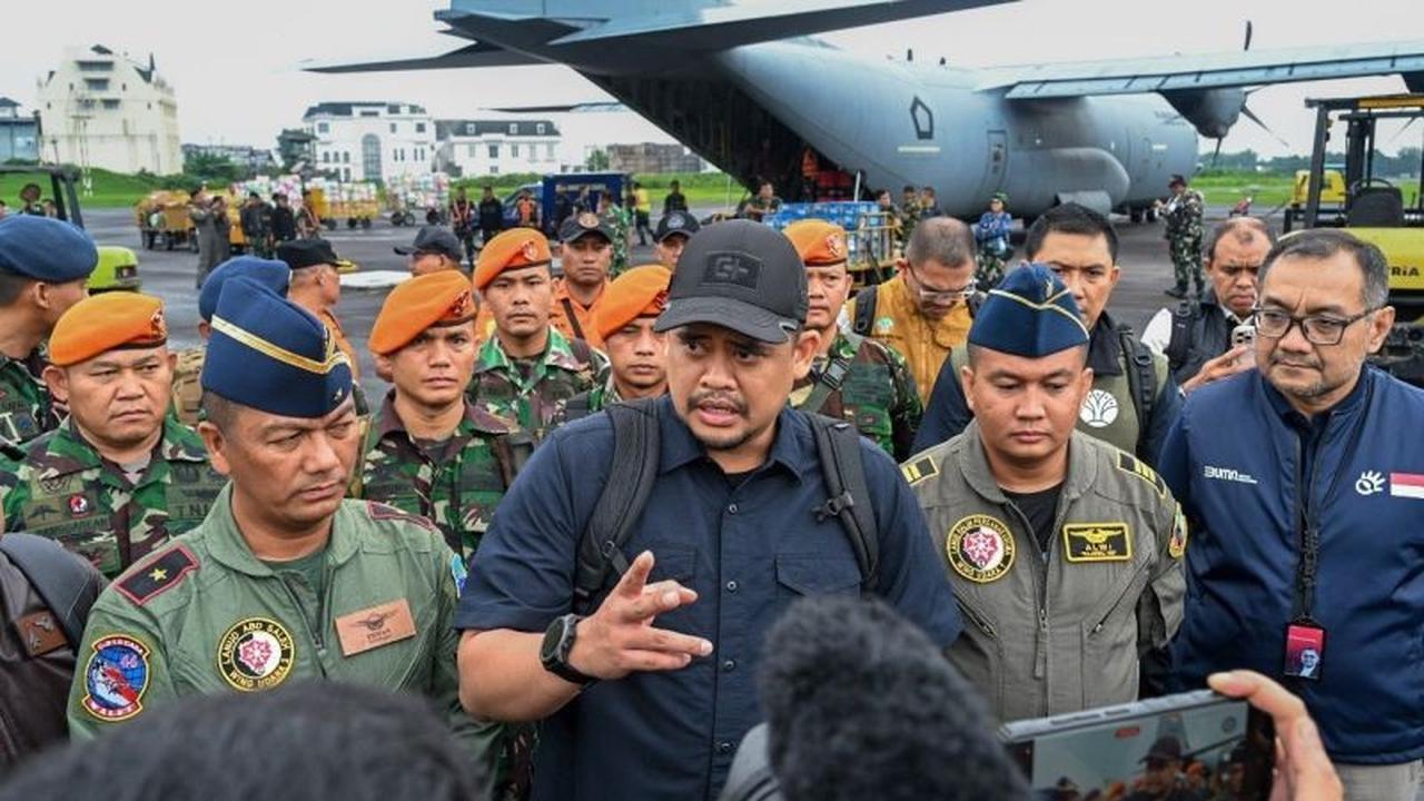 Gubernur Sumut Bobby Nasution Terbangkan Bantuan Bencana Sumut ke Tapteng dan Sibolga