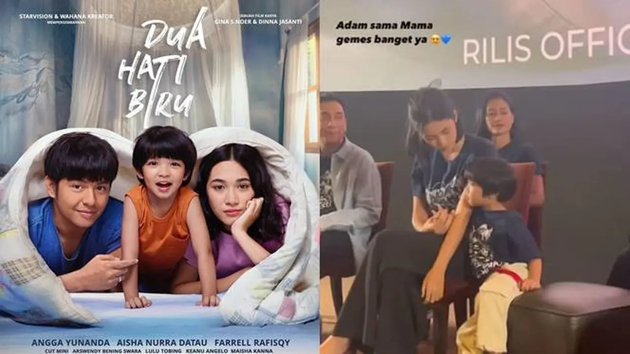 Main FIlm Dua Hati Biru, 7 Potret Nurra Datau di Konferensi Pers Ini Tampil Keibuan
