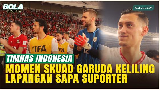 Momen Sakral! Jay idzes Dkk Keliling Lapangan, Ribuan Suporter Timnas Indonesia Beri Penghormatan