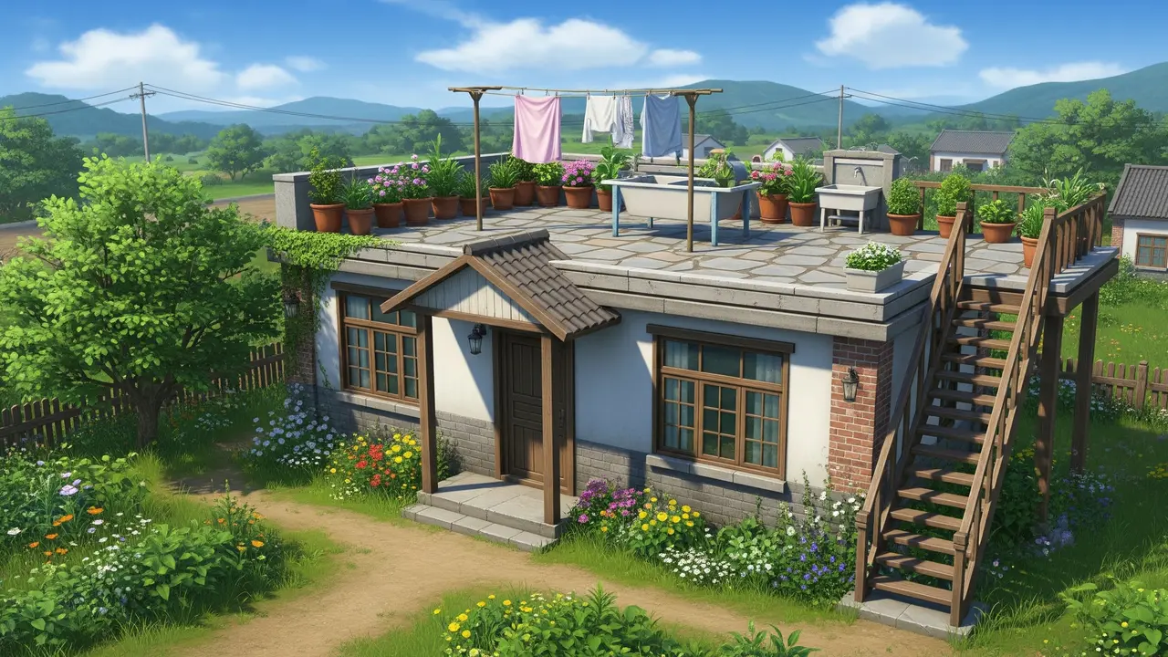 Contoh Rumah 1 Lantai dengan Rooftop Sederhana/Gemini AI
