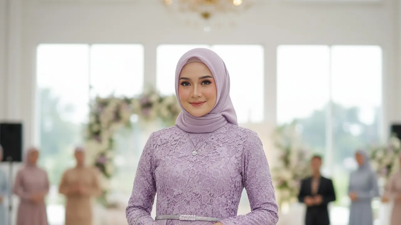 Warna Gamis Brokat Elegan 2025 yang Lagi Trend (Image by Gemini AI)