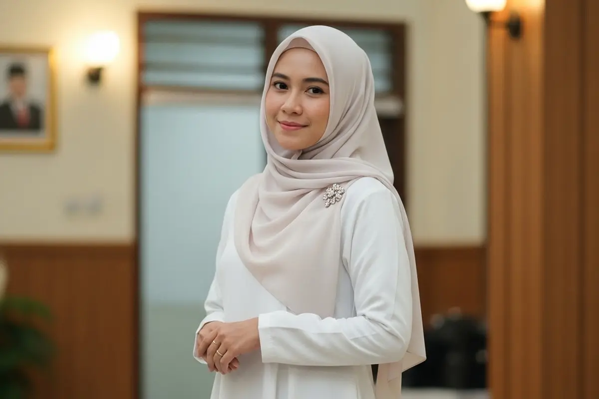 Gamis Syari A-Line Polos Elegan (Image by Gemini AI)
