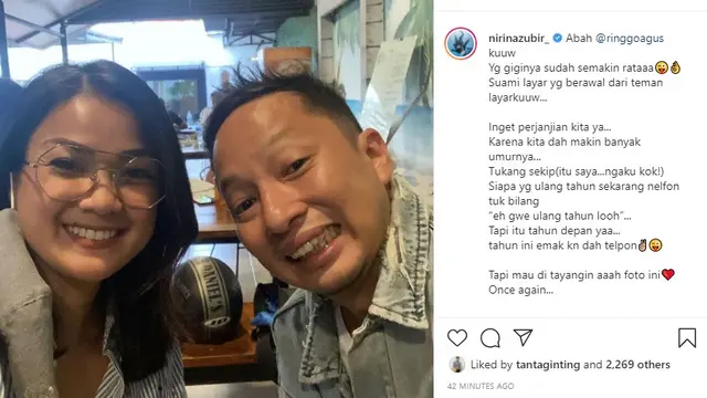 Ringgo Agus Rahman - Nirina Zubir (Foto: Instagram/@nirinazubir_)