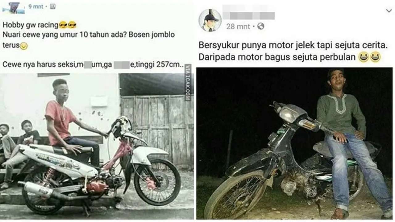 Status Lucu Anak Motor di Media Sosial Ini Bikin Mikir Keras