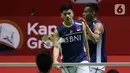 Pramudya Kusumawardana/Yeremia Rambitan menjadi wakil tuan rumah terakhir yang mengamankan tiket perempat final Indonesia Open 2023. (Liputan6.com/Helmi Fithriansyah)