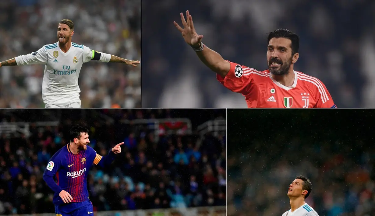 Deretan Pemain terbaik 2017 versi UEFA. (Bola.com/AP/AFP)
