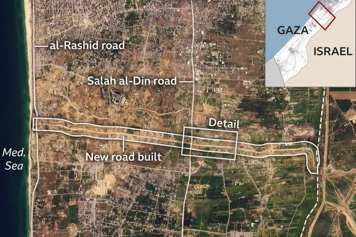 Jalan baru yang dibangun Israel di Jalur Gaza, yang disebut Highway 749.