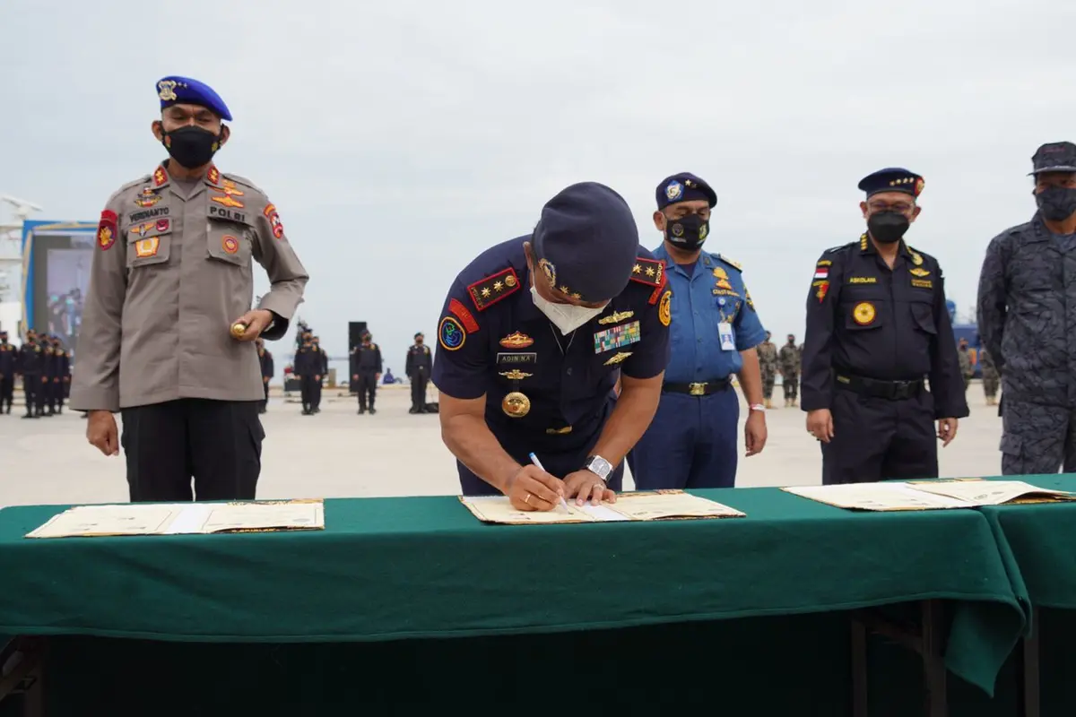 Kementerian Kelautan dan Perikanan (KKP) dan Badan Narkotika Nasional tandatangani perjanjian kerja sama (PKS). (Dok KKP)