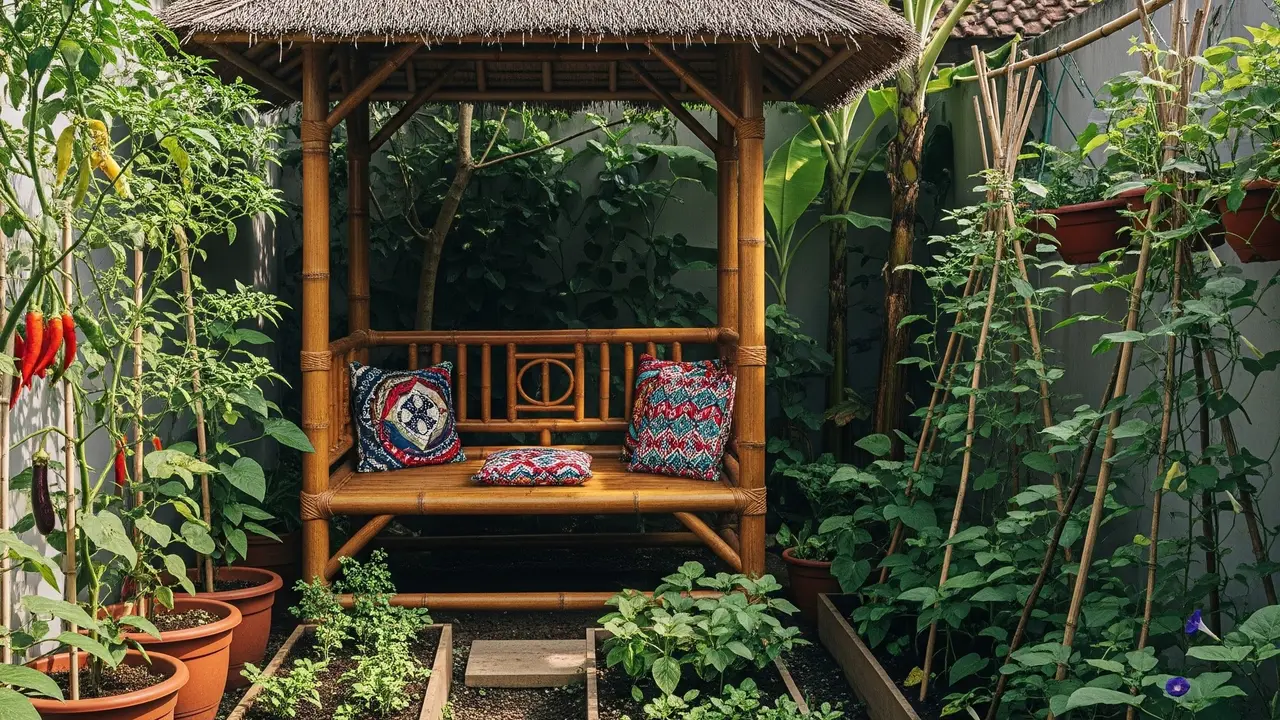 Cara Membuat Gazebo di Kebun Sayur Sempit