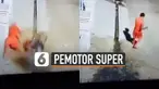Tidak habis pikir dengan apa yang dialami oleh seorang pengendara motor ini ketika jatuh dan terpental dari tembok namun masih bisa tegak berdiri dan berjalan.