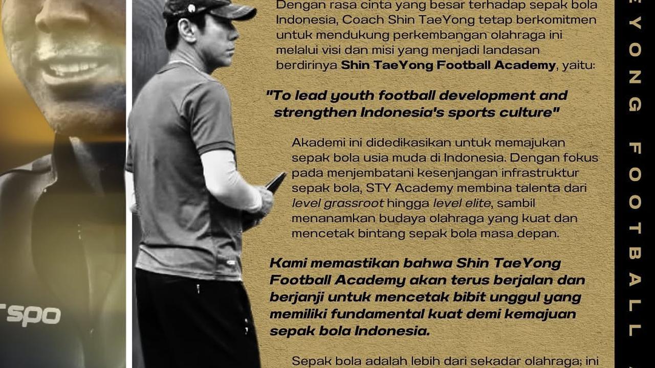 Shin Tae-Yong Football Academy Tetap Berjalan di Indonesia, Segini Biaya Sekolah Bola Milik STY