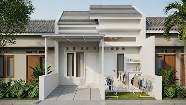 Desain Rumah Minimalis 3 Kamar dengan Spot Jemuran