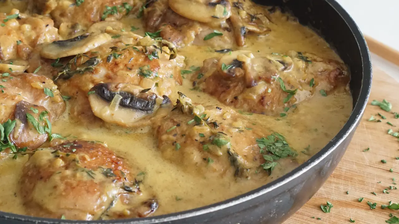Ayam Krim Kari Jamur