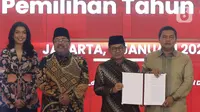 Putusan hasil rekapitulasi suara Pemilihan Kepala Daerah (Pilkada) Jakarta 2024 dibacakan langsung Ketua KPUD Jakarta, Wahyu Dinata. (Liputan6.com/Herman Zakharia)