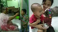 Potret nyeleneh emak-emak asuh anak (Sumber: Instagram/sukijan.id)