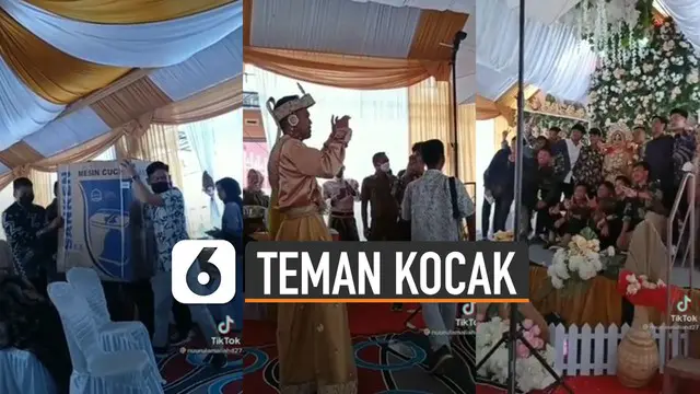 Ada-ada saja tingkah sekumpulan remaja ini ketika menghadiri resepsi pernikahan sahabatnya.