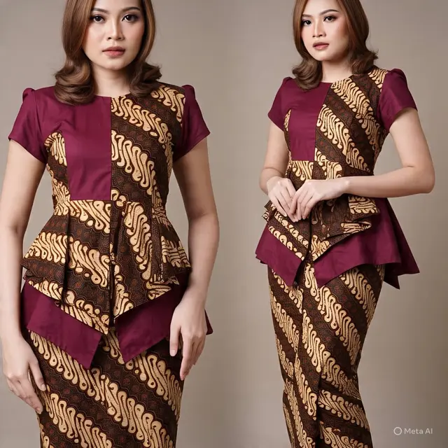 Model Batik Wanita Peplum