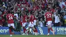 <p>Taiwo Awoniyi menjadi pahlawan Nottingam Forest sekaligus Manchester City. Taiwo Awoniyi mencetak gol tunggal kemenangan Forest atas Arsenal pada menit 19 lewat sebuah serangan balik cepat. (AP Photo/Rui Vieira)</p>
