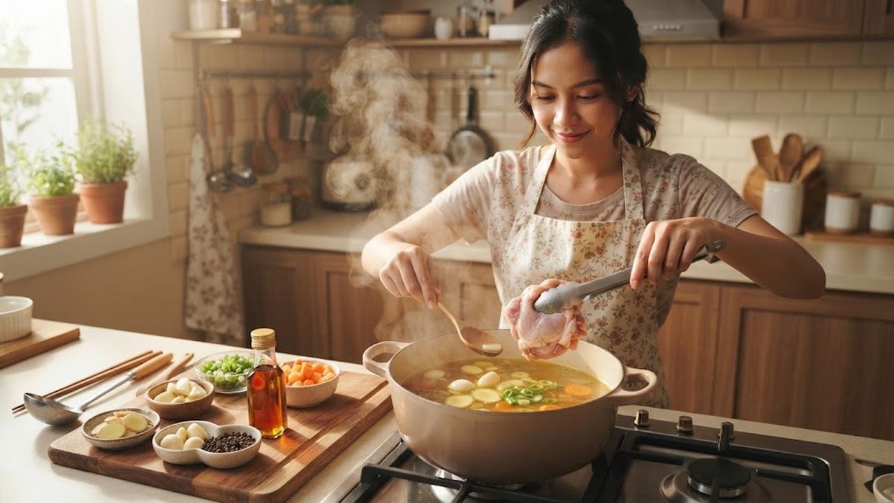 Membuat Sup Ayam Jahe