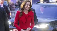 Kate Middleton menghadiri acara komunitas Together At Christmas di Westminster Abbey, London, Inggris, 8 Desember 2021. (Heathcliff O'Malley/POOL/AFP)