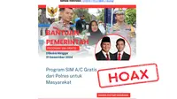 Telah berdar di media sosial, yang menyatakan bahwa ada program atau kebijakan baru yang memberikan SIM tanpa biaya atau berlaku seumur hidup, informasi tersebut tidak benar.