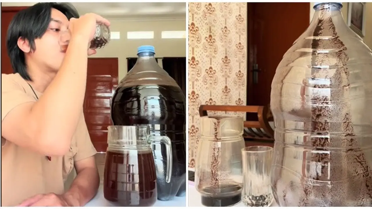 Viral Aksi Pria Minum Kopi Satu Galon, Netizen Khawatir dengan Lambungnya