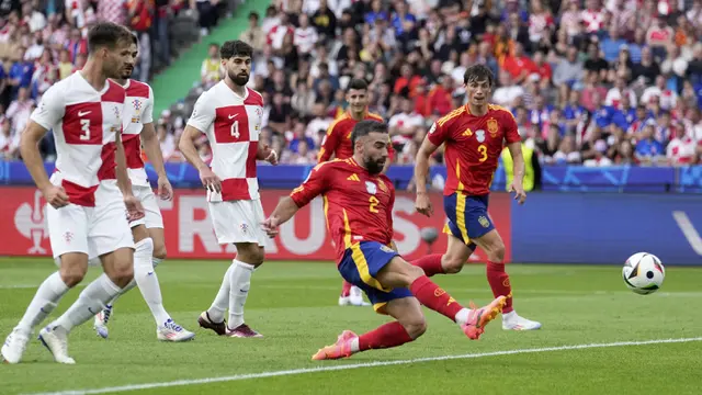 Foto: Unai Simon Cemerlang, Spanyol Jinakkan Kroasia Tiga Gol Tanpa Balas di Grup Neraka Euro 2024