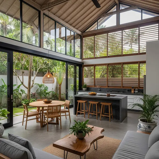 Rumah Mungil Estetik dengan Sentuhan Tropis Modern