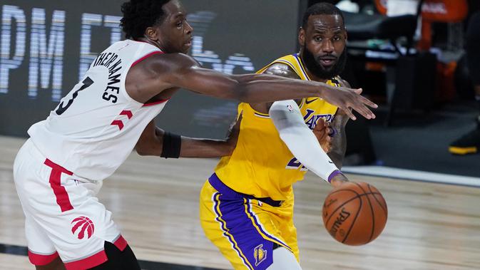 Bintang Lakers LeBron James Tak Berkutik melawan Raptors pada lanjutan NBA (AP)