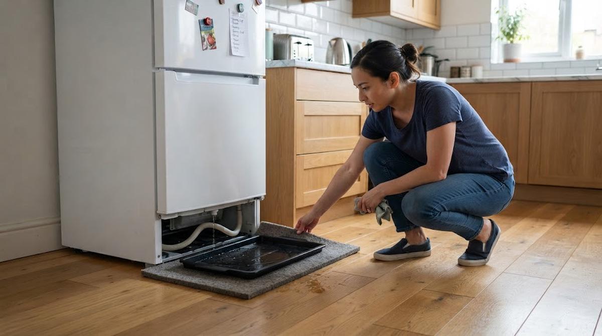 Cara Mencegah Air dari Kulkas Menetes ke Lantai Dapur/AI Generated