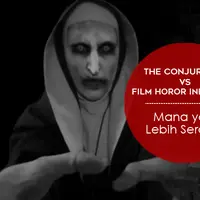 The Conjuring 2 vs Film Horor Indonesia. (Desain by Muhammad Iqbal Nurfajri/Bintang.com)