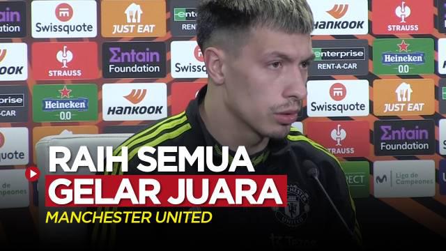 Berita video pemain MU (Manchester United), Lisandro Martinez, mengungkapkan timnyas ingin meraih semua gelar juara, Rabu (15/3/2023).
