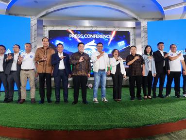 PSSI menggelar acara launching BRI Liga 1 2024/2025 di Auditorium Brilian Center, Jakarta Pusat, Selasa (6/8/2024). (Bola.com/M Iqbal Ichsan)