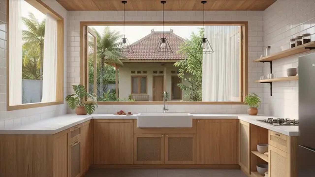 7 Desain Dapur Kecil Ala Tropis dengan Nuansa Kayu untuk Rumah Desa yang Hangat, Natural dan Bikin Betah Masak