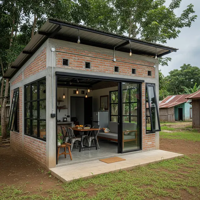 9 Desain Rumah Rp75 Juta Konsep Terbuka di Kampung, Nyaman dan Fungsional