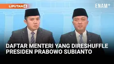 Mensesneg Prasetyo Hadi didampingi Sekretaris Kabinet Teddy indra Wijaya mengumumkan sejumlah menteri Kabinet Merah Putih yang terkena reshufle pada Senin (8/9/25) sore.