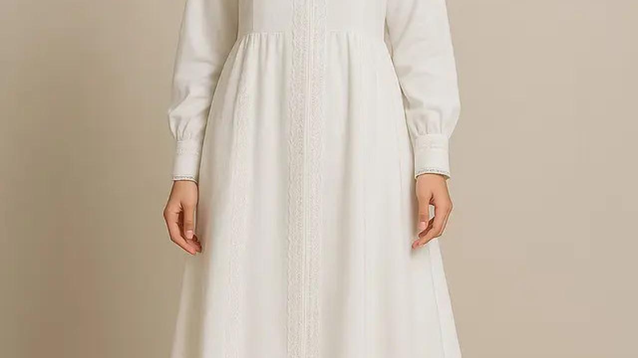 10 Inspirasi Gamis Syar'i Putih Mewah 2025, Ini Model yang Kekinian dan Stylish
