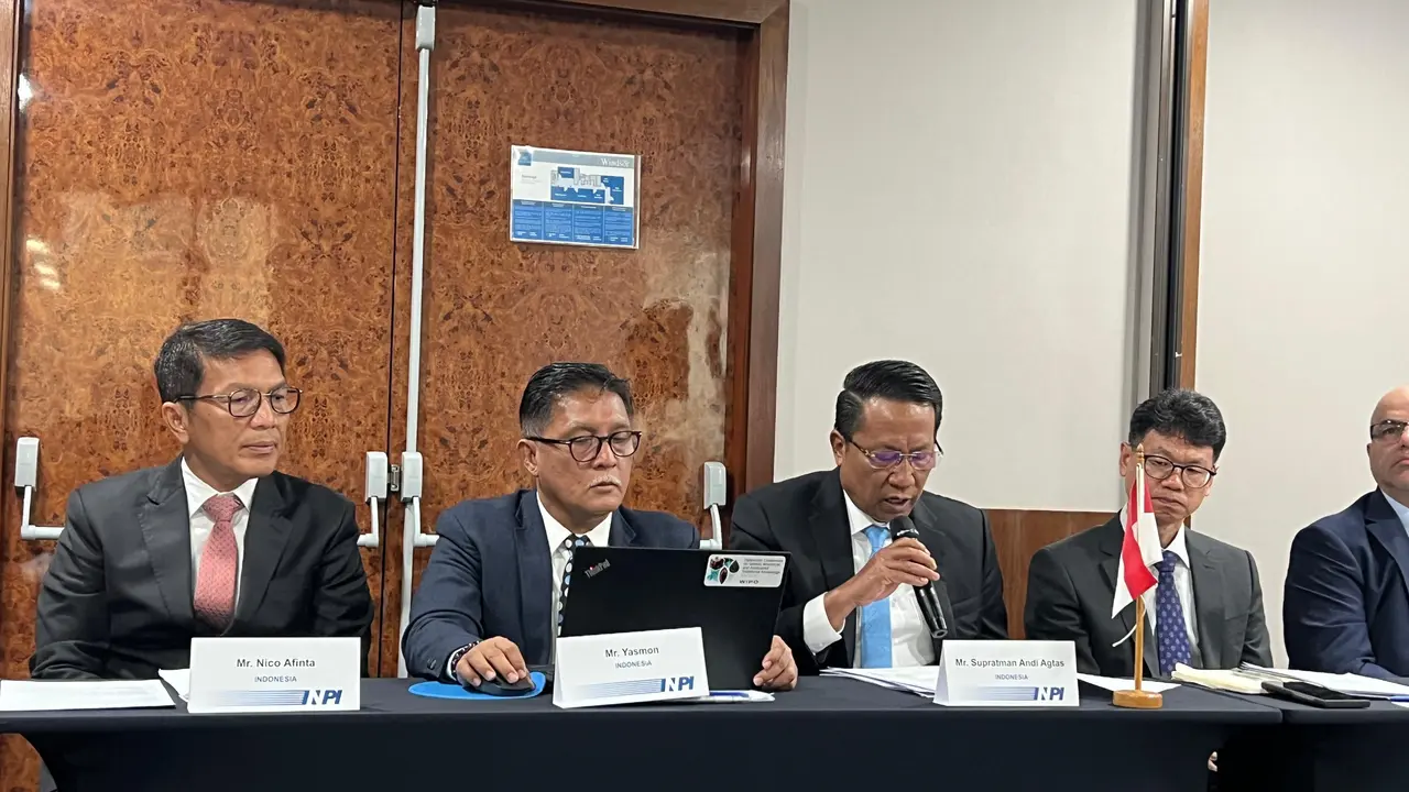Menkum Supratman Andi Agtas saat menghadiri 17th Heads of BRICS Intellectual Property Offices Meeting.
