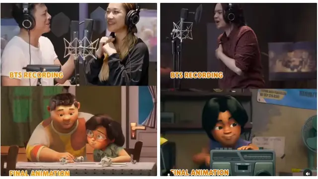 6 Potret BTS Recording Vs Final Animation Film Jumbo