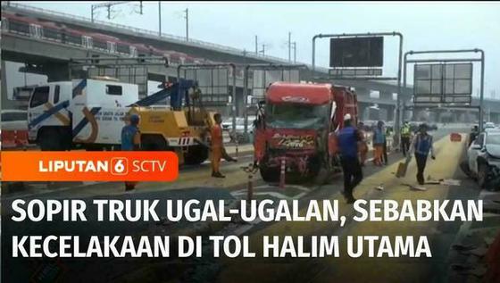 VIDEO: Kecelakaan Horor di Tol Halim Utama Akibat Sopir Truk Pengangkut Mebel yang Ugal-Ugalan
