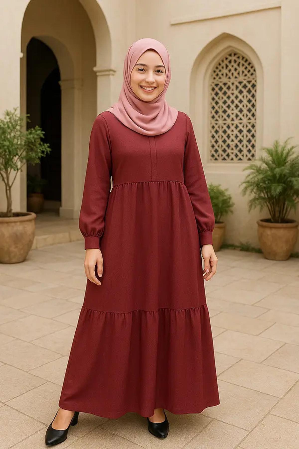 7 Inspirasi Model Dress Warna Marun yang Stylish dan Modis untuk Hijaber