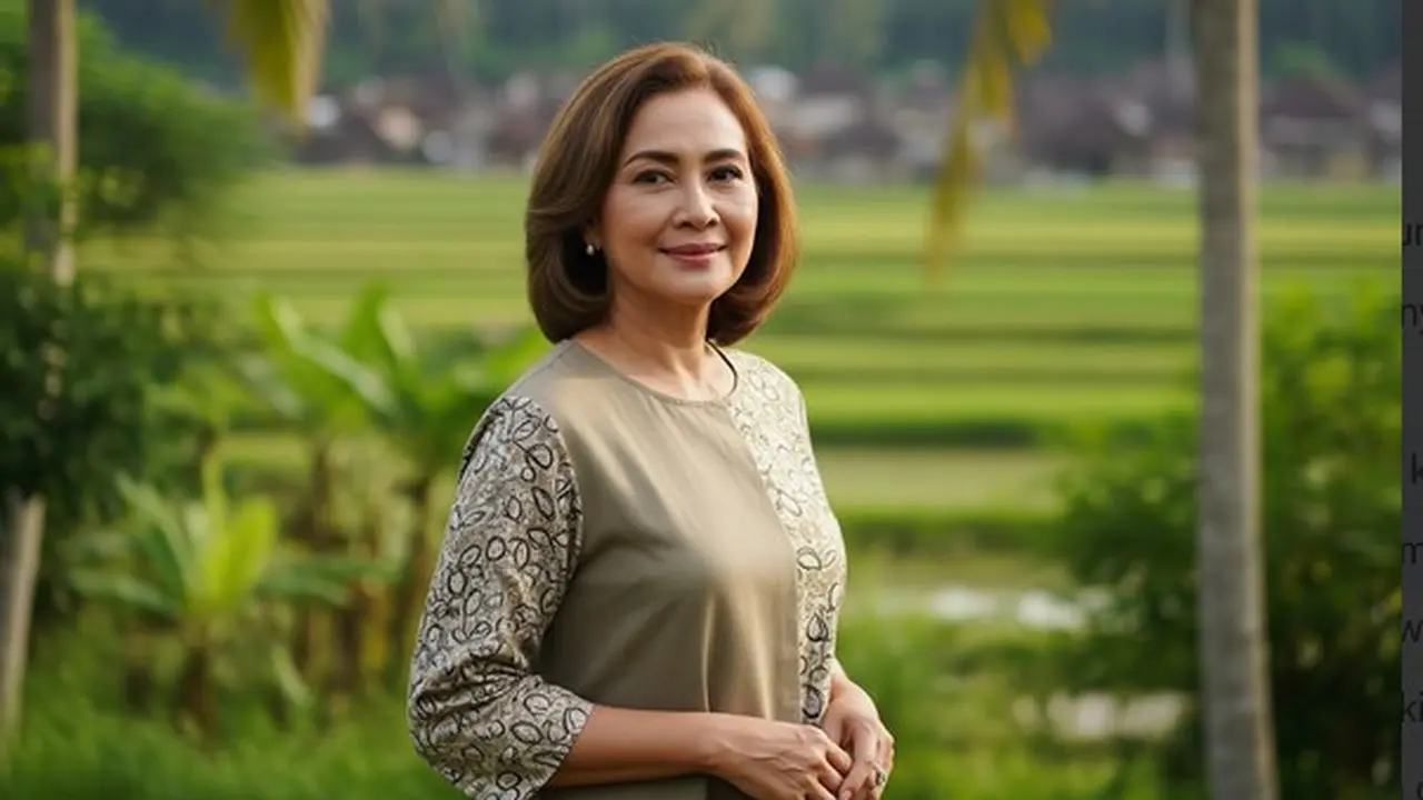 Model Baju Wanita Usia 50 Tahun Kombinasi Polos