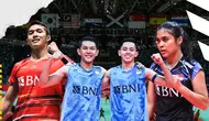 Ilustrasi - Gregoria Mariska, Jonatan Christie, Fajar / Rian (Bola.com/Salsa Dwi Novita)