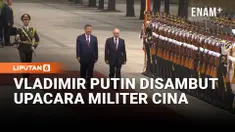 Presiden Rusia Vladimir Putin mendapatkan sambutan meriah dari ribuan anak yang mengibarkan bendera saat mendarat dalam kunjungan resminya di Beijing, China, Rabu (20/5/2026).