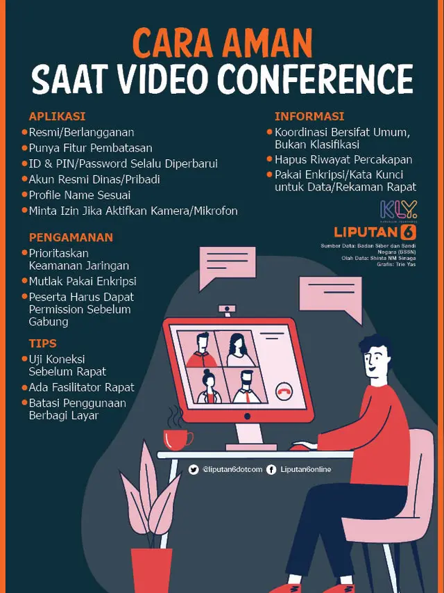 Infografis Cara Aman Saat Video Conference