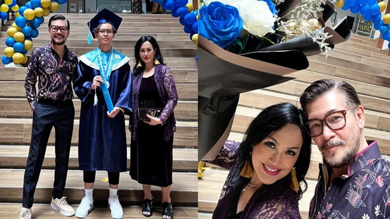 6 Potret Ferry Salim dan Istri Hadiri Wisuda Putra Bungsu, Ungkap Rasa Bangga