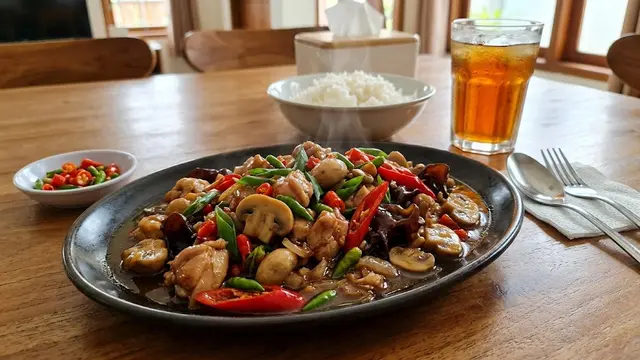 Resep Ayam Jamur Saus Tiram yang Gurih dan Empuk