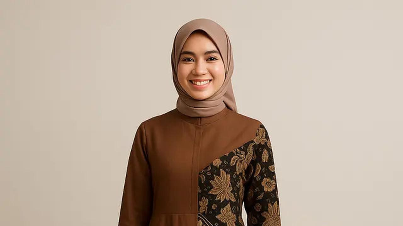 10 Model Gamis Batik Kombinasi Polos Kerah Shanghai 2025, Ini Padu Padan yang Bikin Wanita Stylish