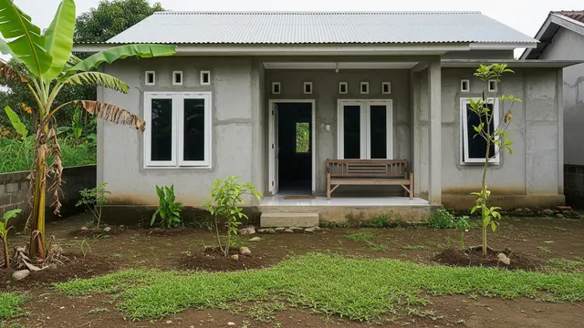 8 Contoh Rumah Desa dengan Dinding Semen Ekspos Minimalis, Kokoh dan Hemat Biaya