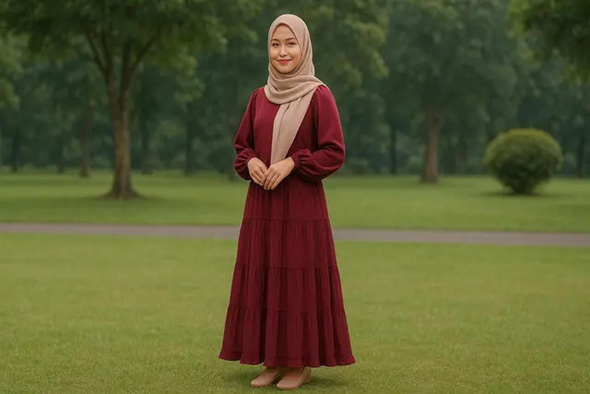 7 Rekomendasi Gamis Burgundy Terbaru, Kasual dan Stylish untuk Segala Usia